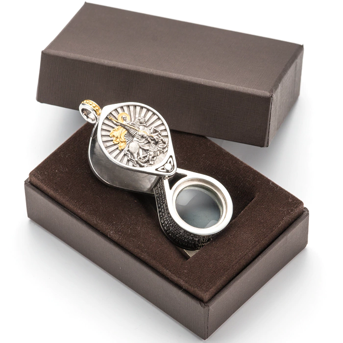 Silver jewelry magnifier "George the Victorious"